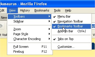 Hackasaurus Mozilla Bookmark toolbar