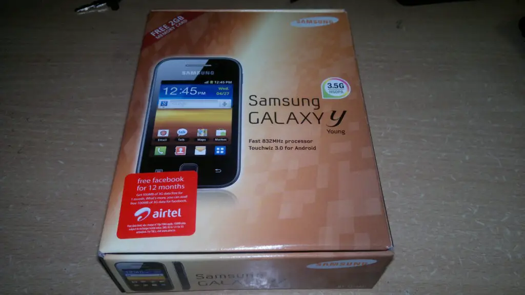Samsung Galaxy Y Smartphone With Box Packing