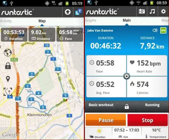 Runtastic Android health apps