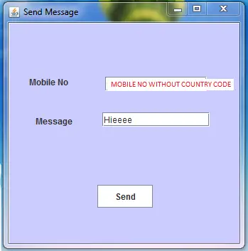 Send SMS using Java application interface