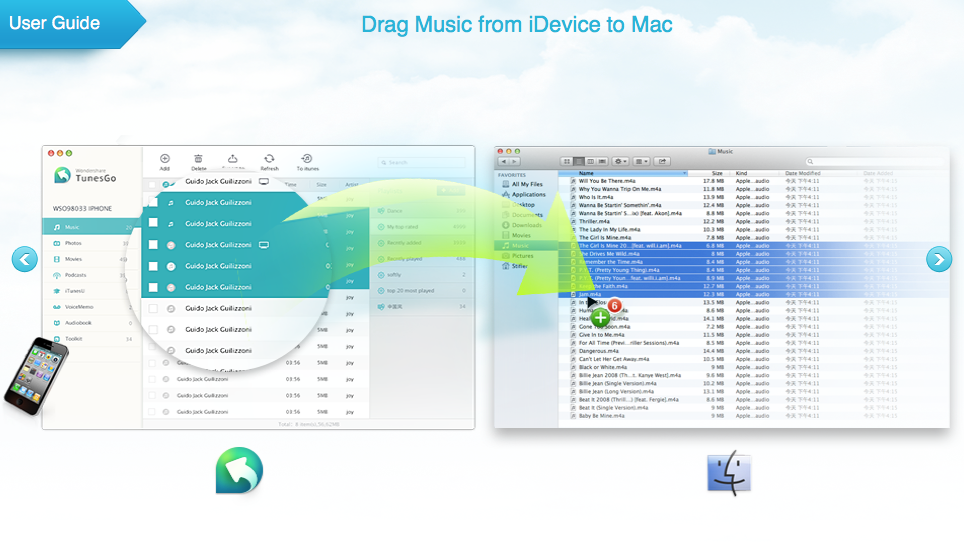 transfer music ios to mac