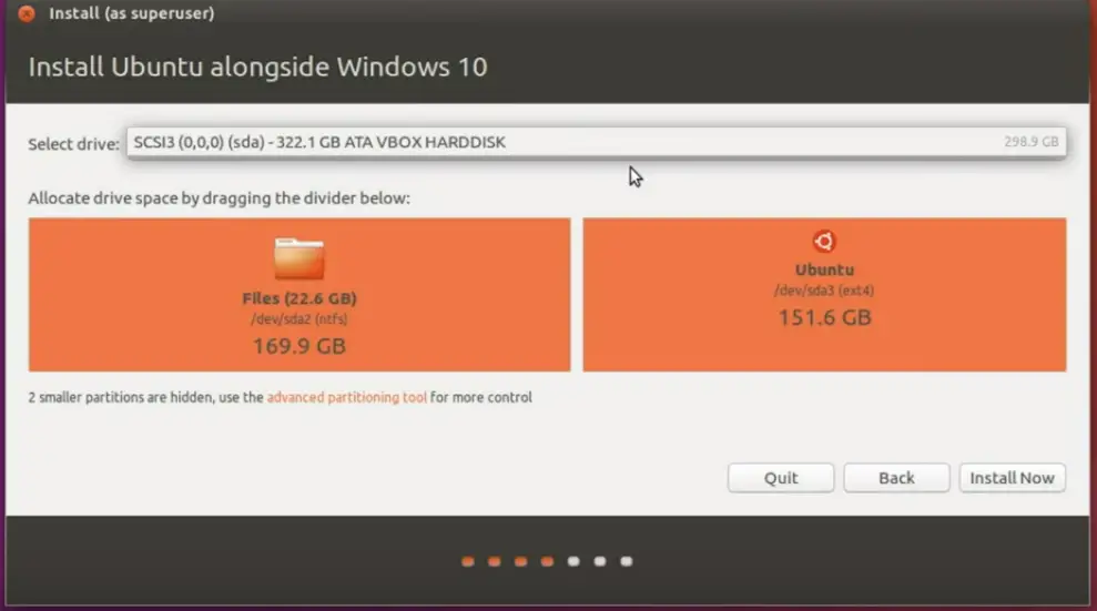Ubuntu windows installation