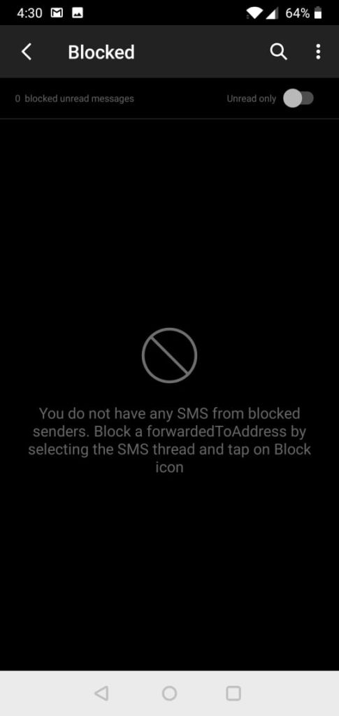 Microsoft SMS Organiser Blocked List