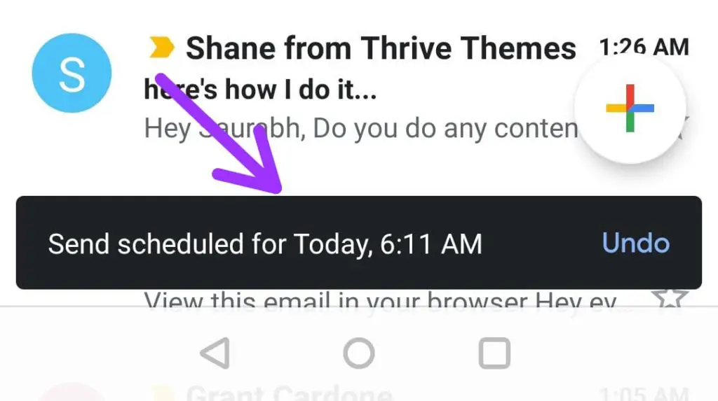 Gmail Email Scheduling sent