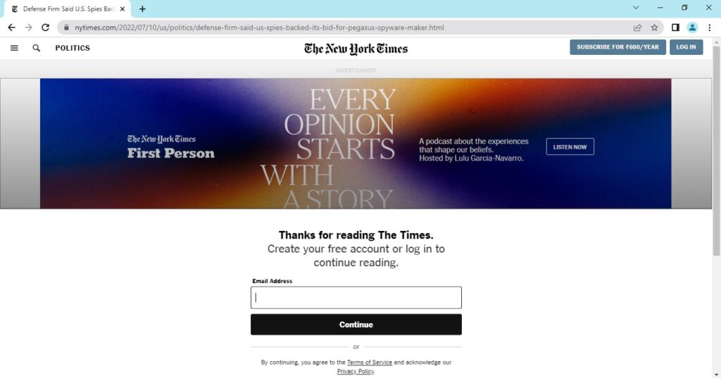 nytimes paywall javascript enabled