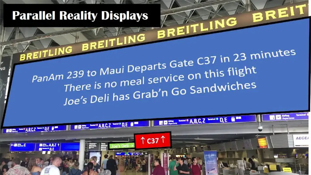 Parallel Reality Displays create Personalized Flight Information Boards