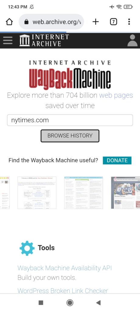 wayback machine bypass nytimes paywall 1