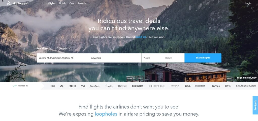 skiplagged free hidden cheap flights discovery tool - reduce airfare rare useful website