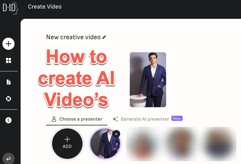 How To Create AI Videos Using Studio D-ID Which Will Blow Your Mind?