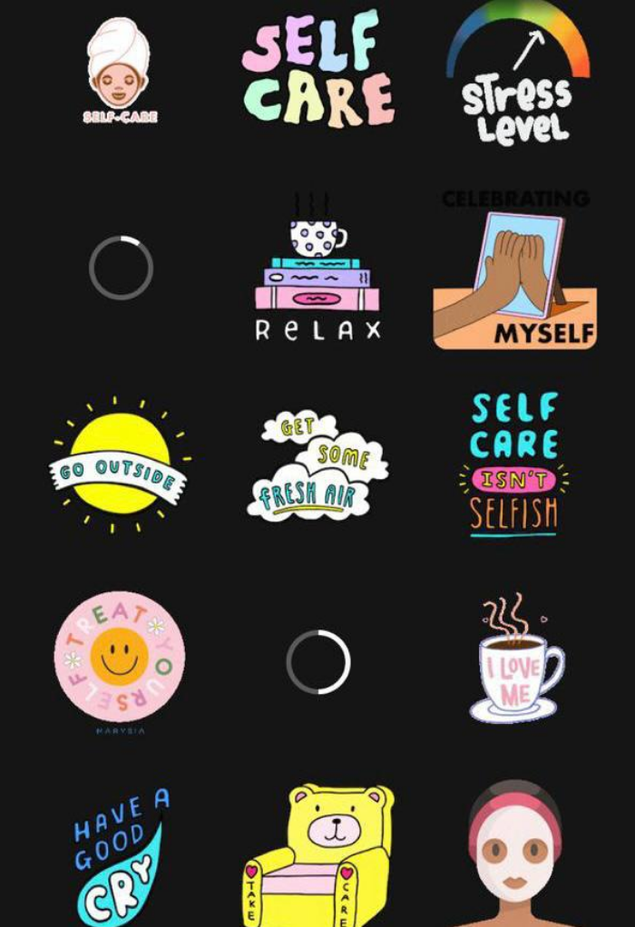 Instagram Stories WellnessSelf-Care Stickers