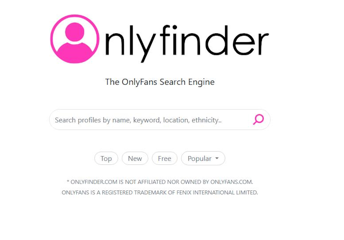 OnlyFinder Homepage