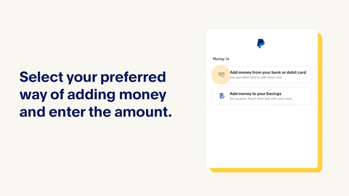 Add money from your bank to PayPal