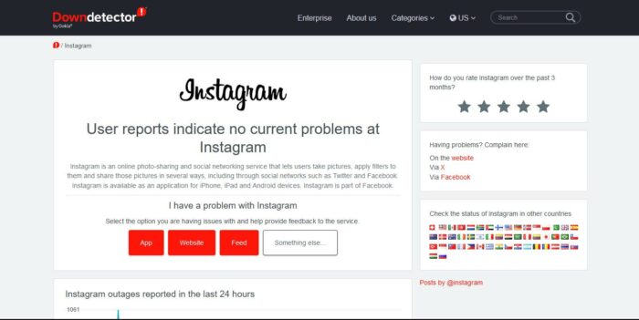 DownDetector Instagram