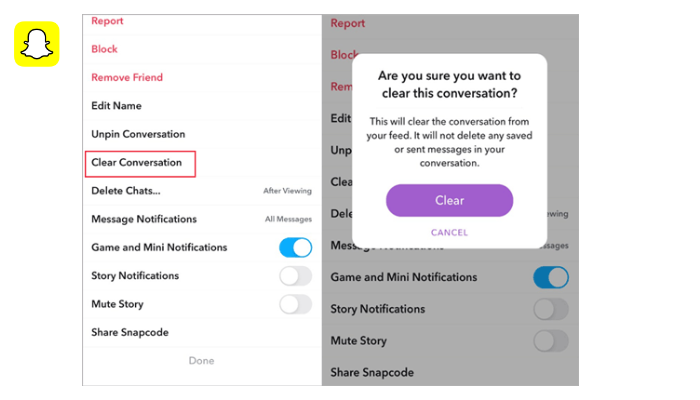 How to see cleared conversations on Snapchat