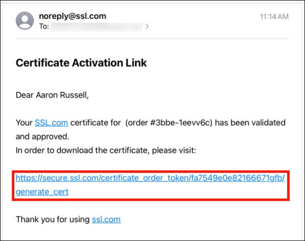 SSL Smime certificate