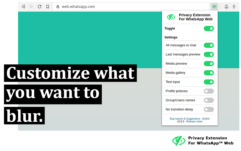 Privacy Extension for WhatsApp Web [Protect Your Privacy]